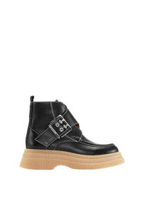 Bottines à lanières en cuir - Black