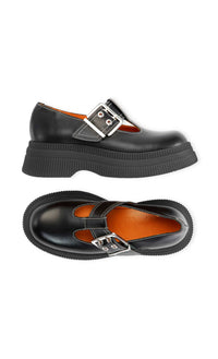 Mocassins avec lanière en cuir - Black