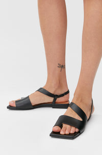 Sandales à lanières en cuir - Black