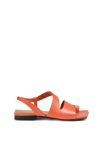 Sandales à lanières en cuir - Paprika
