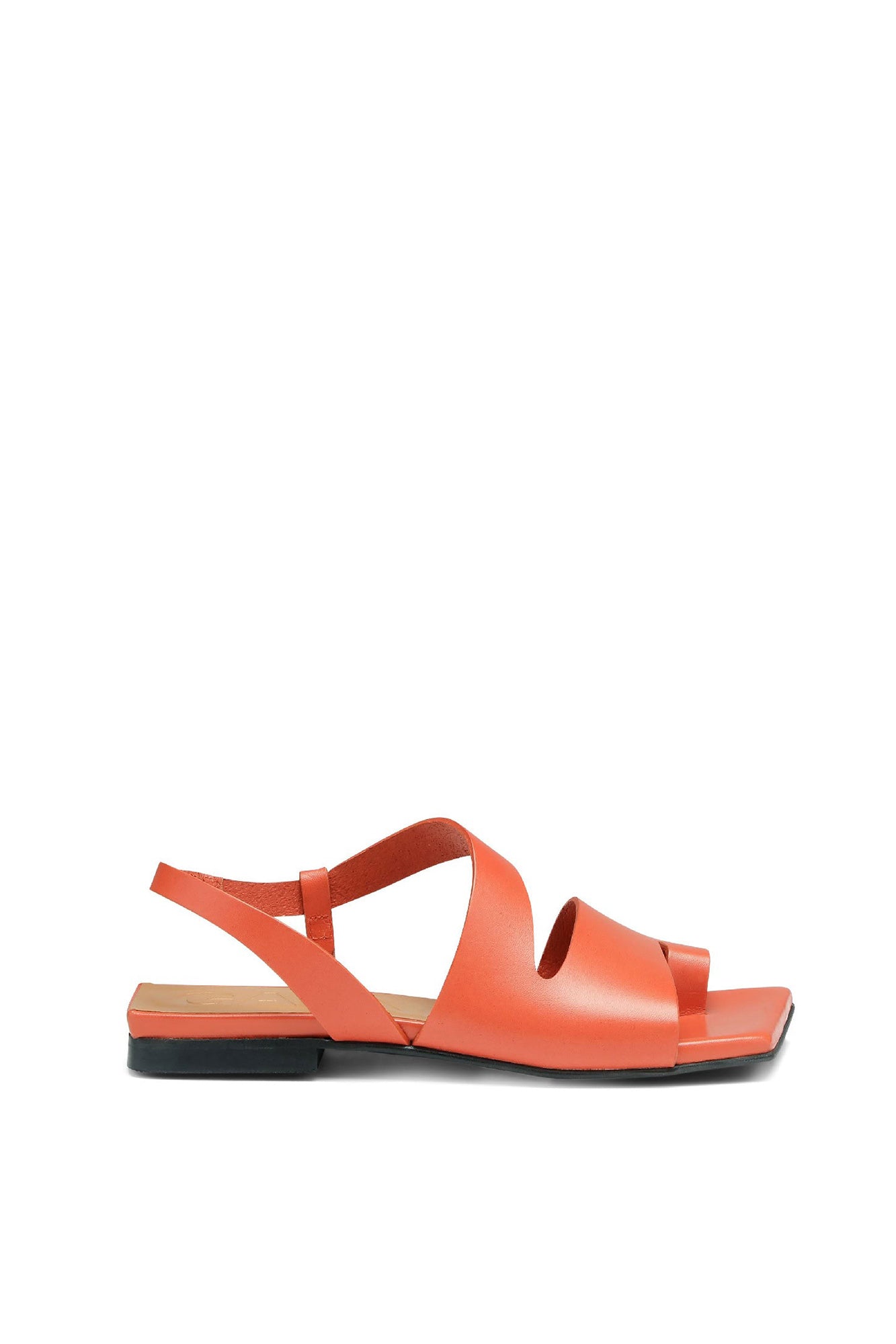 Sandales à lanières en cuir - Paprika