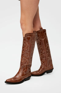 Bottes Western brodées en cuir - Tiger'S Eye