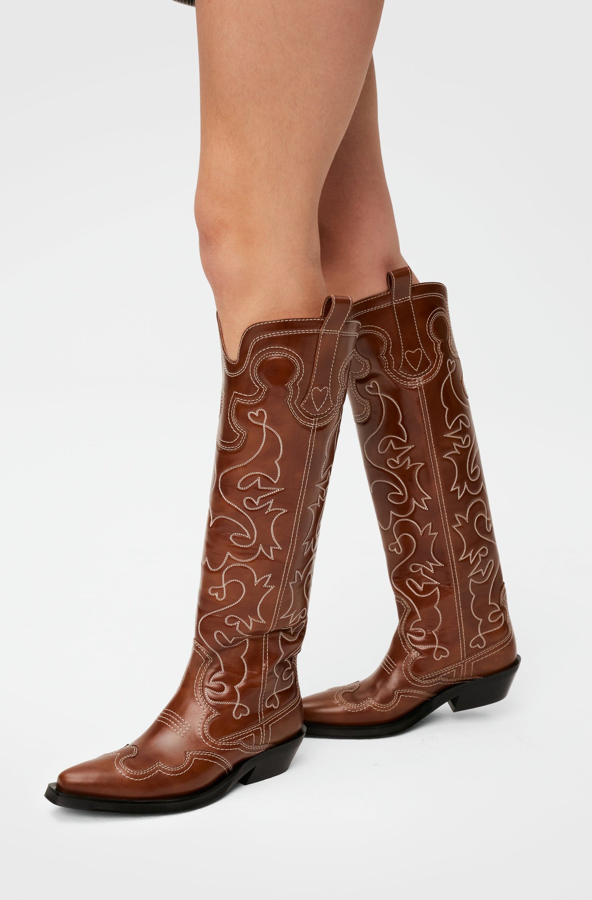 Bottes Western brodées en cuir - Tiger'S Eye