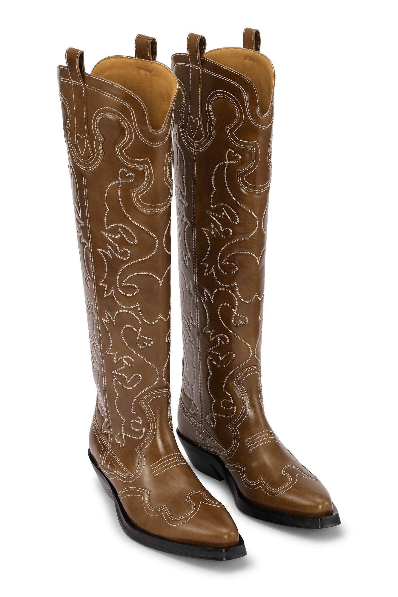 Bottes Western brodées en cuir - Tiger'S Eye