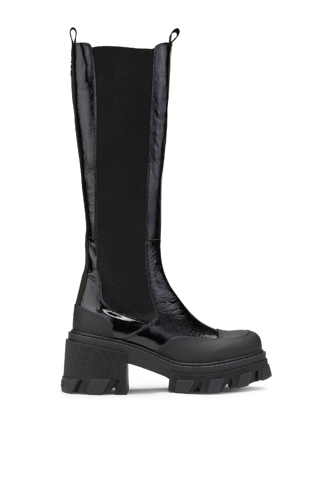 Bottes Chelsea compensées et crantées en cuir - Black