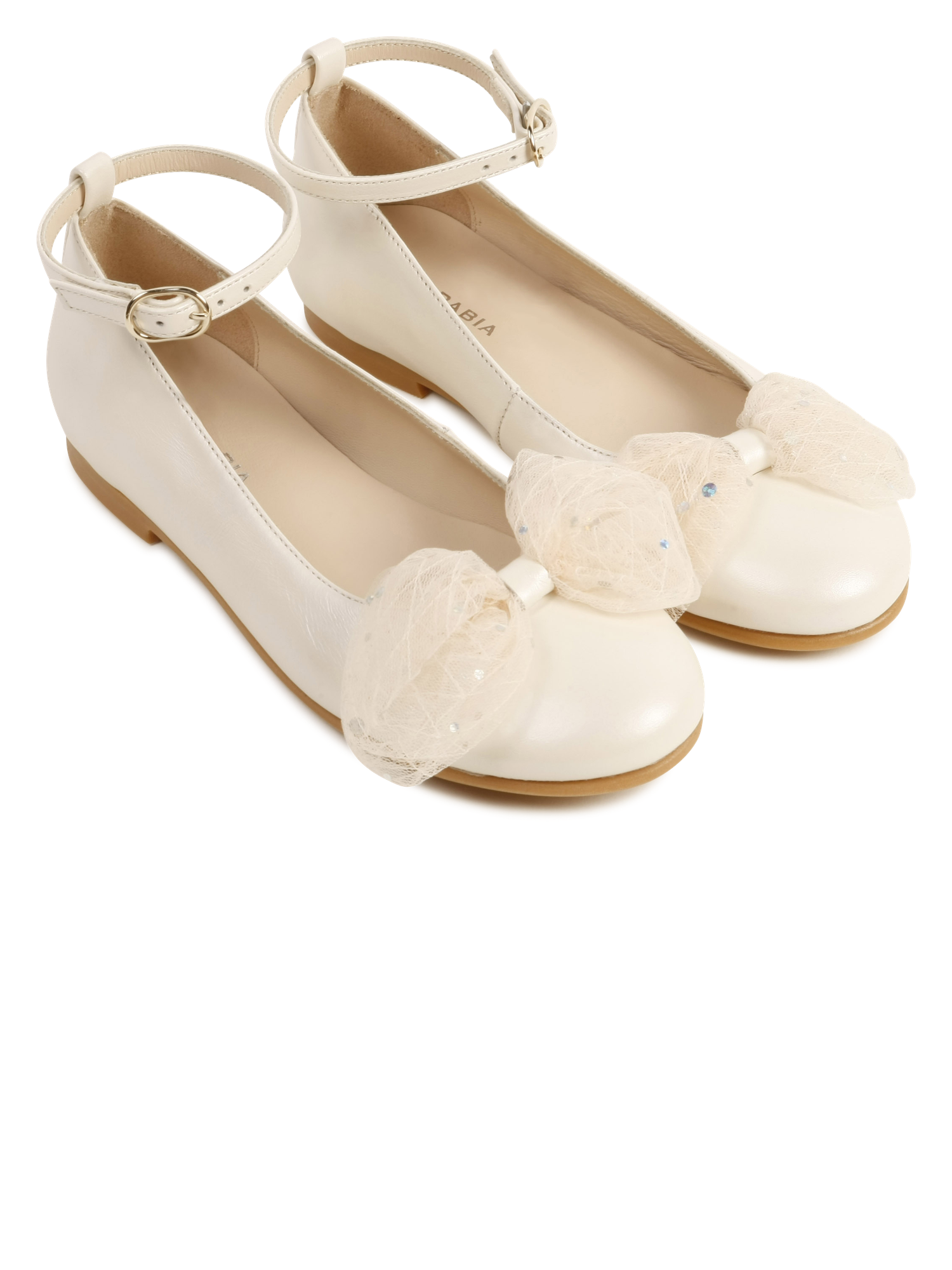 Ballerinas with leather bow - Offwhite