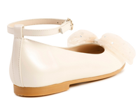 Ballerinas with leather bow - Offwhite
