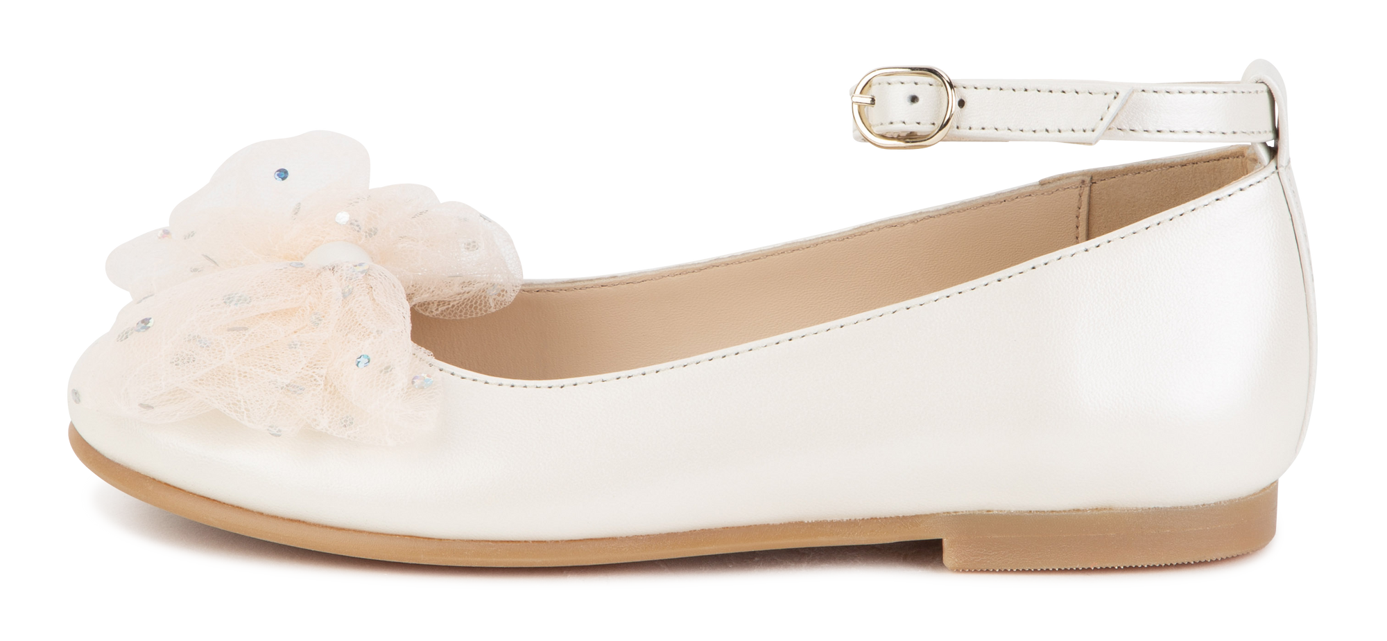 Ballerinas with leather bow - Offwhite