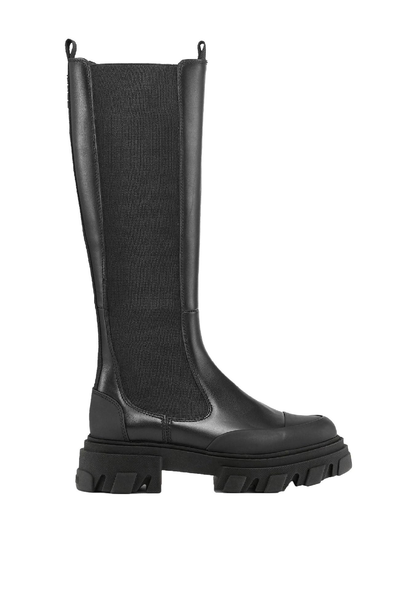 Bottes Chelsea hautes en cuir - Black