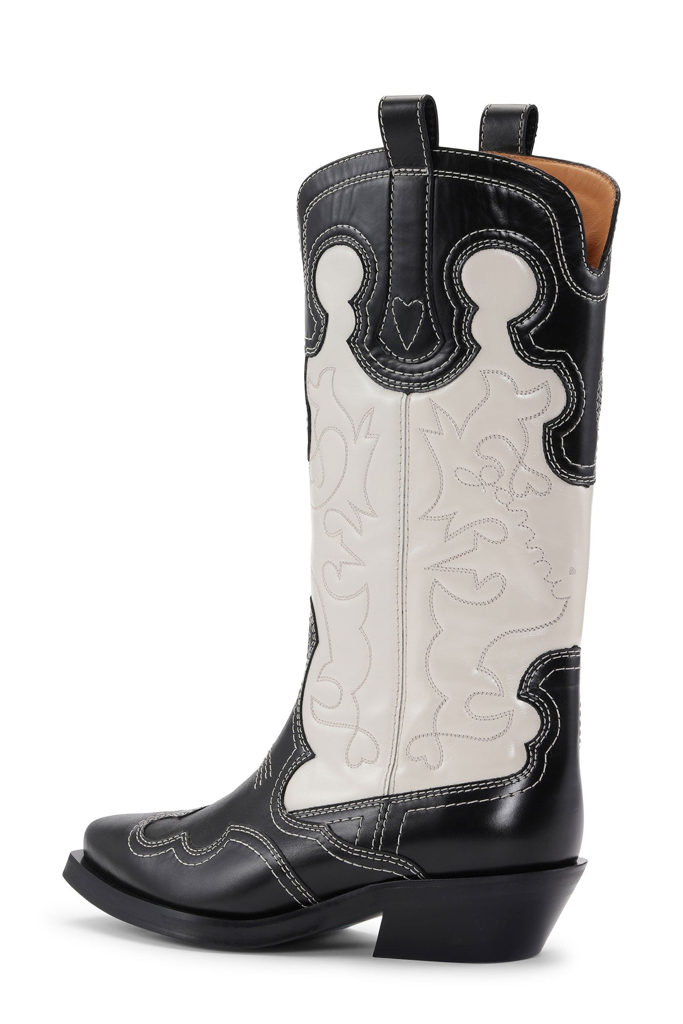Bottes Western en cuir - Black & Egret