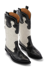 Bottes Western en cuir - Black & Egret