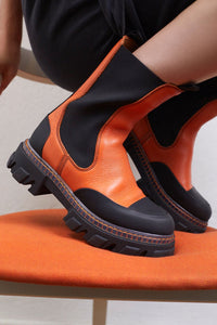 Bottines Chelsea à crampons en cuir - Orangeade