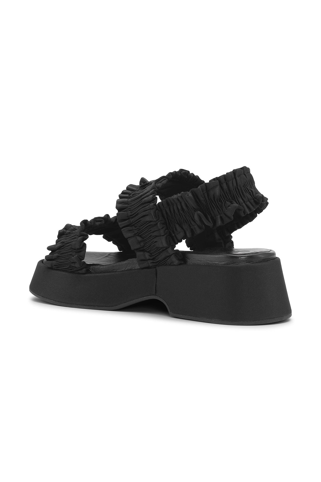 Sandales plates smockées - Black