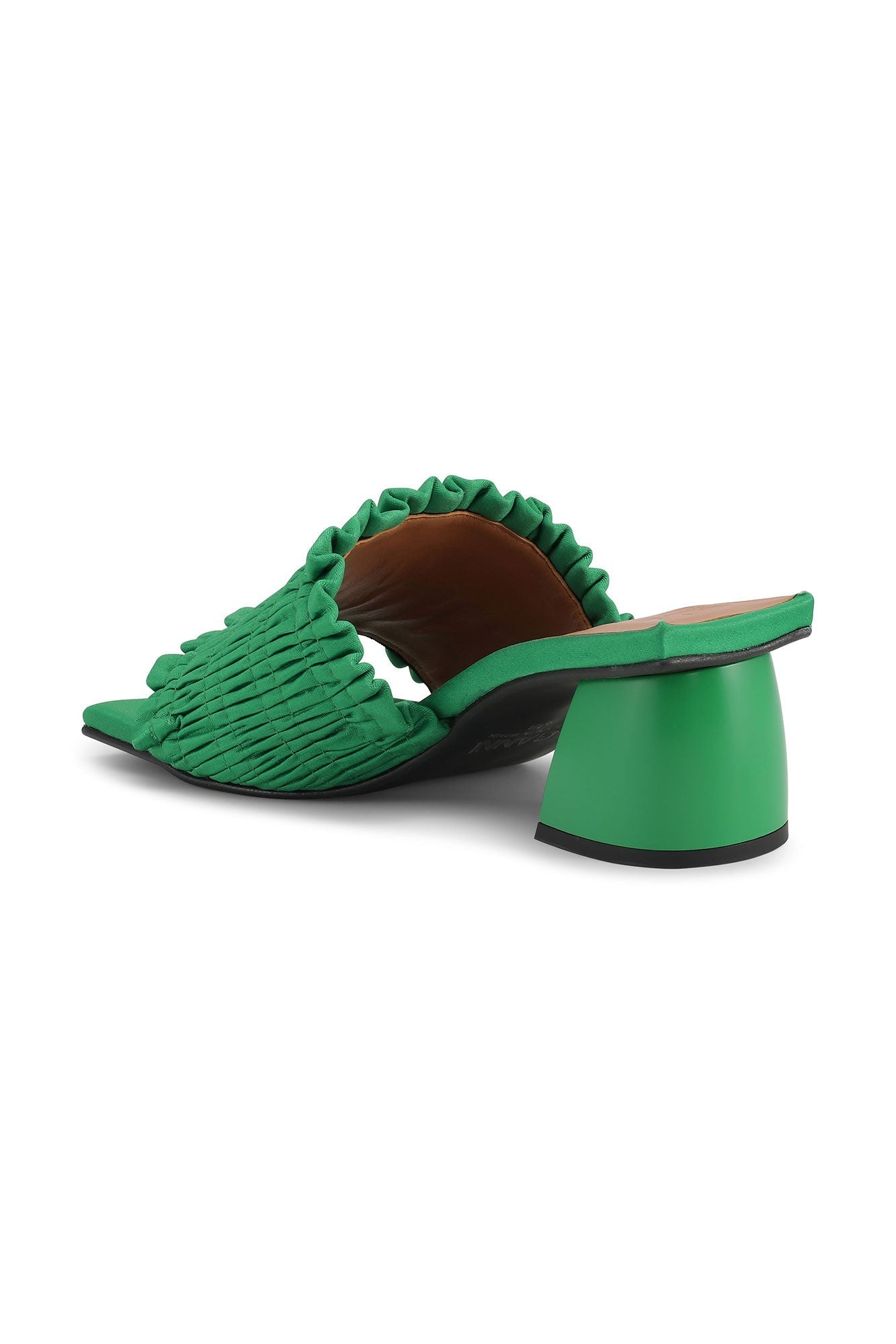 Mules à petit talon smockées - Kelly Green