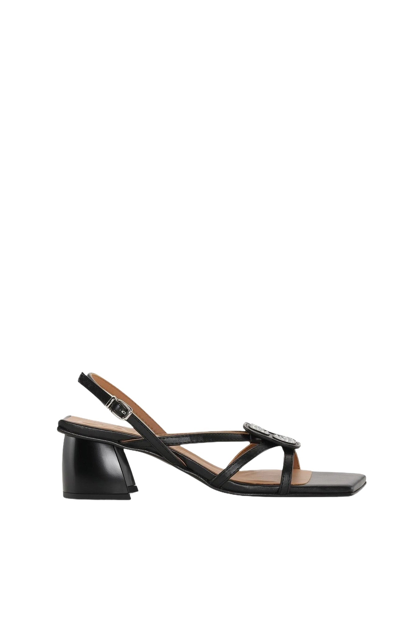 Sandales à talons avec strass - Black