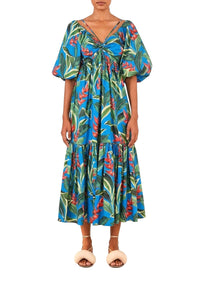 Robe longue Dream Garden - Bleu