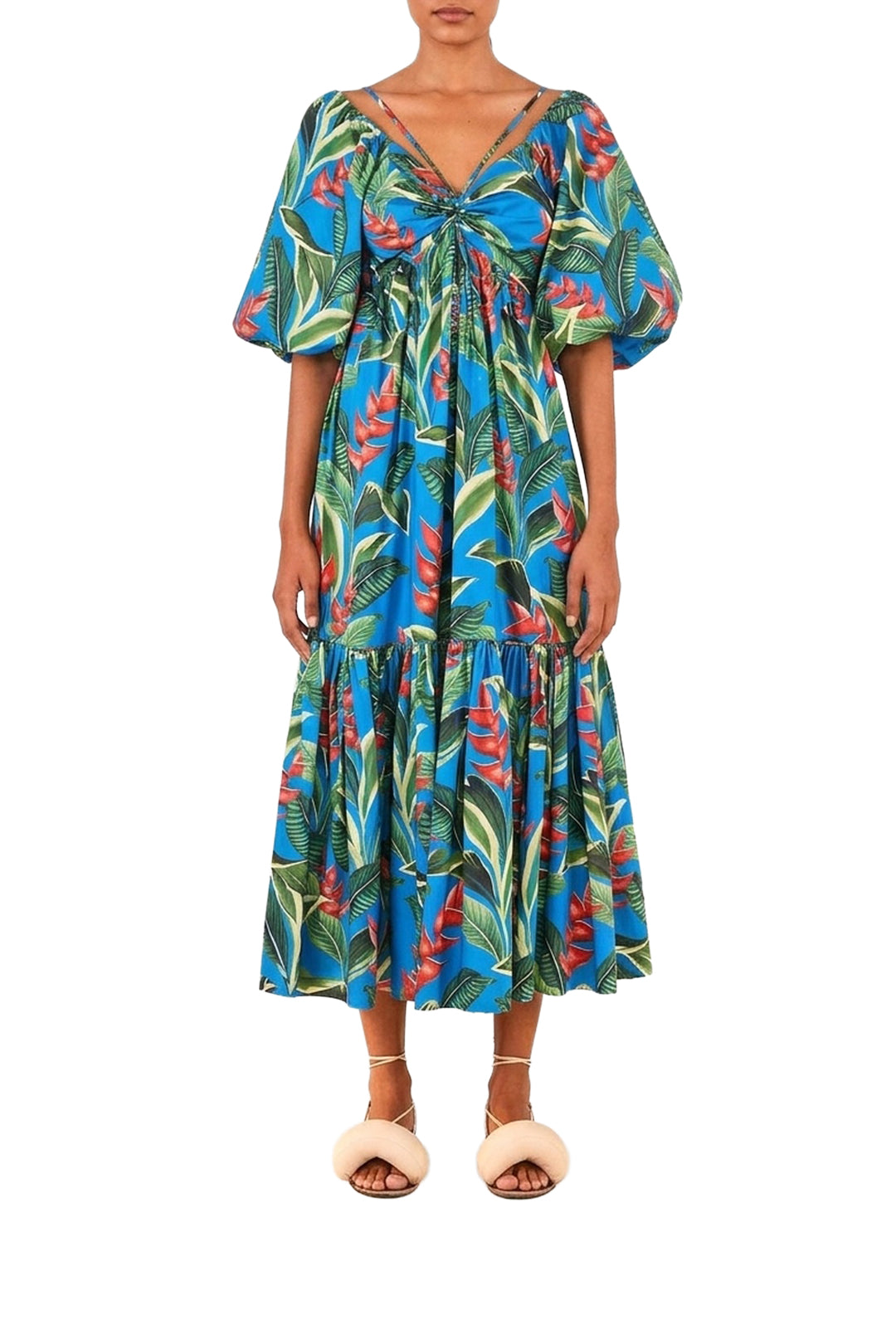 Robe longue Dream Garden - Bleu