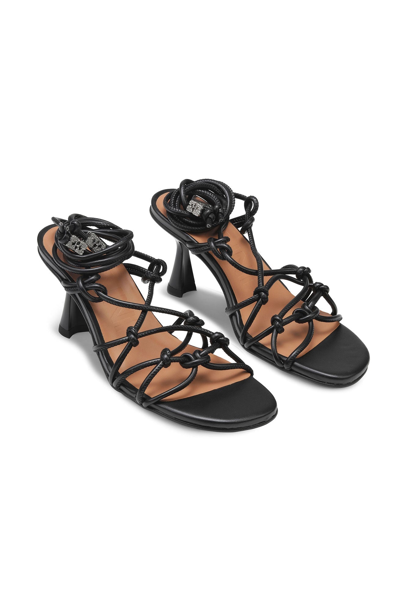Sandales à talons avec nœuds - Black
