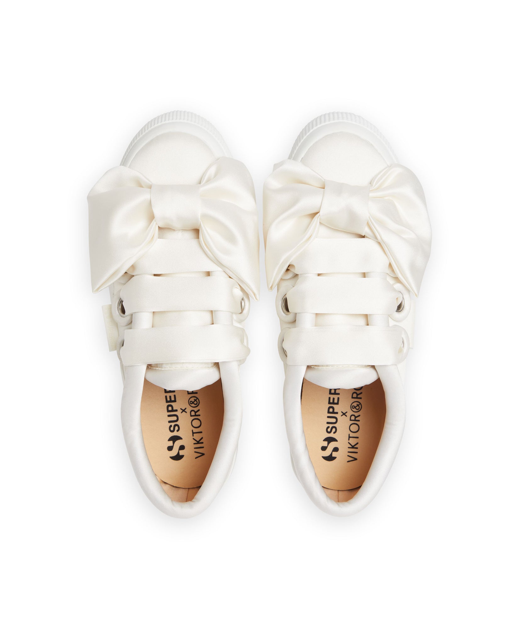 White / SUPERGA WHITE SATIN BOW SNEAKER