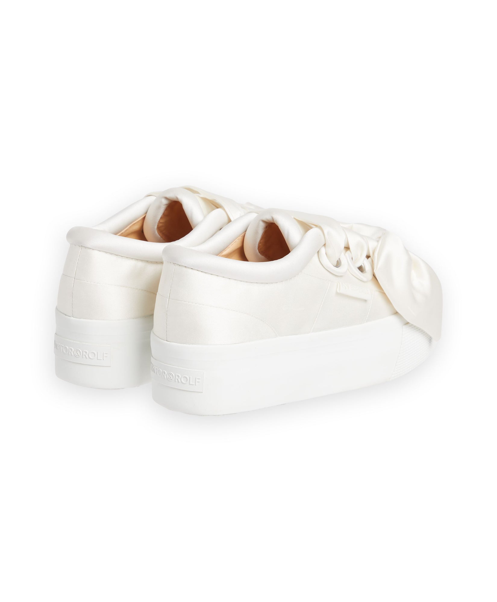 White / SUPERGA WHITE SATIN BOW SNEAKER