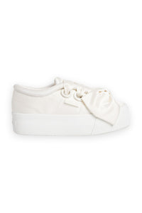 White / SUPERGA WHITE SATIN BOW SNEAKER