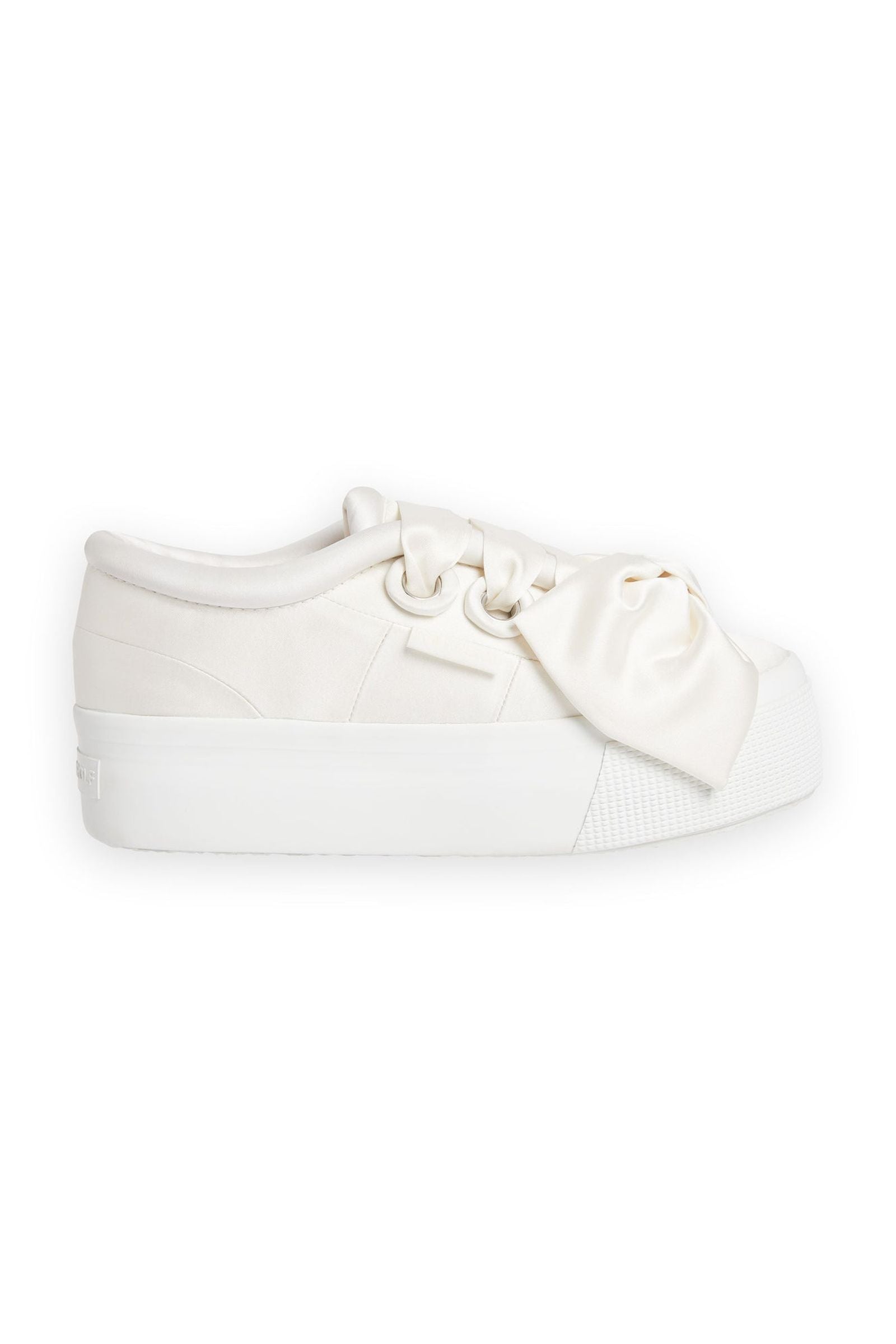 White / SUPERGA WHITE SATIN BOW SNEAKER