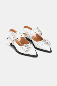Ballerines à boucles en cuir - Egret