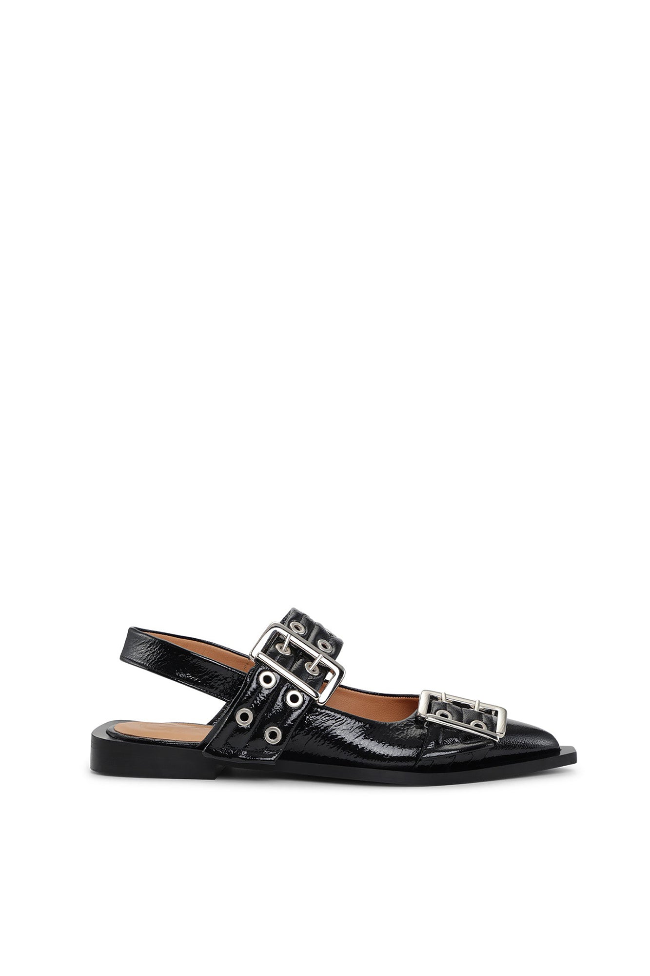 Ballerines à boucles en cuir - Black