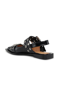 Ballerines à boucles en cuir - Black