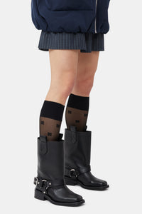 Bottes Biker Mid Shaft en cuir - Black