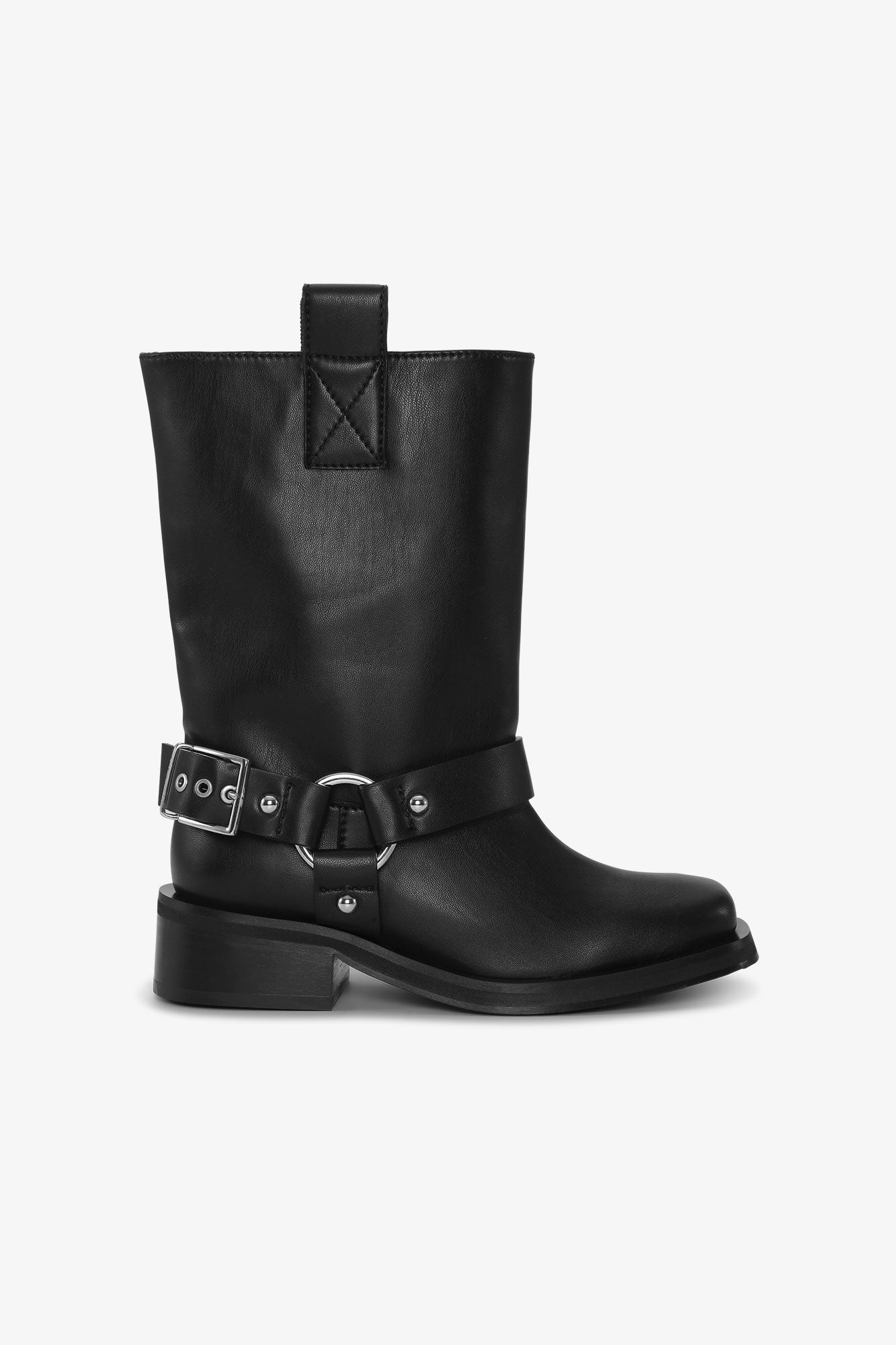 Bottes Biker Mid Shaft en cuir - Black