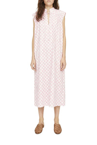 Robe midi Dreamer à damier - Candy Pink