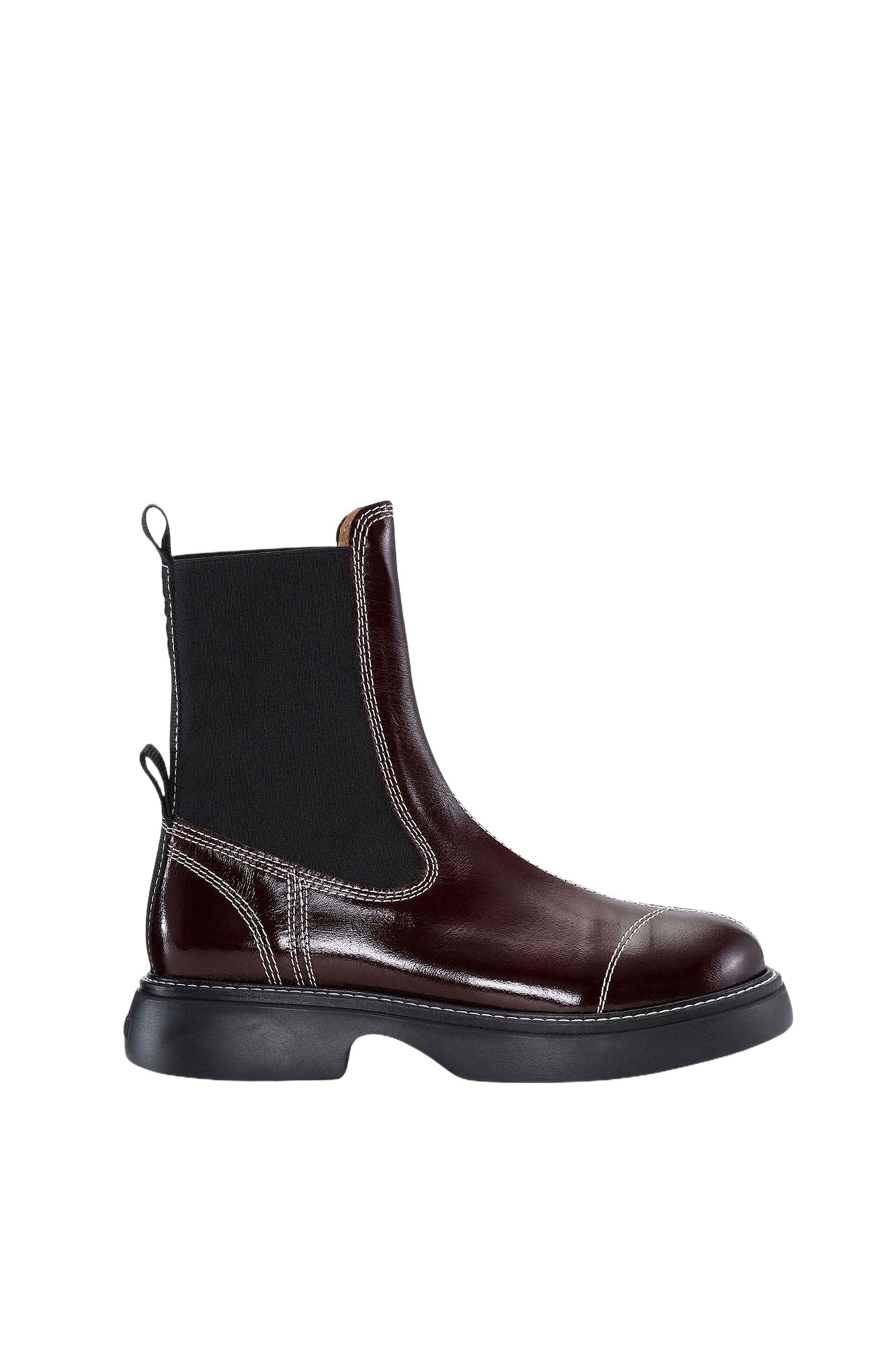 Bottines Chelsea vernies - Burgundy