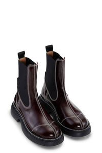 Bottines Chelsea vernies - Burgundy