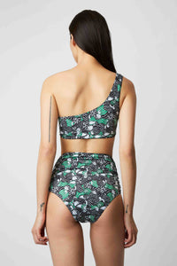 Haut de maillot Lino à motif coquillages - Vert Prairie