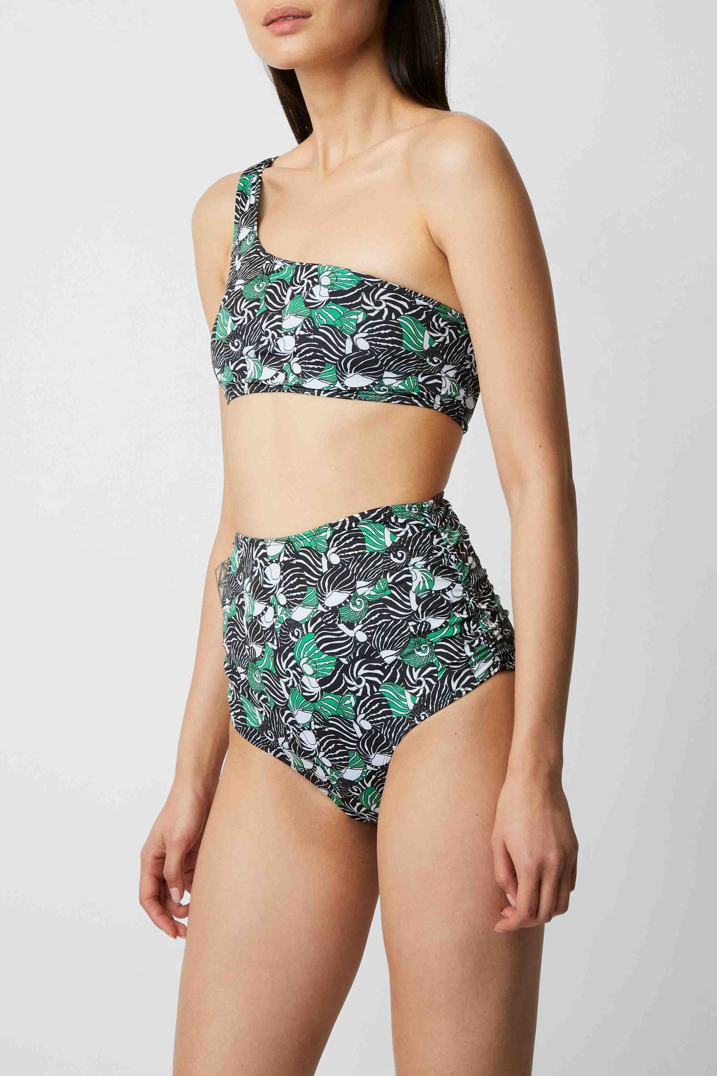 Bas de maillot Vito à motif coquillages - Vert Prairie