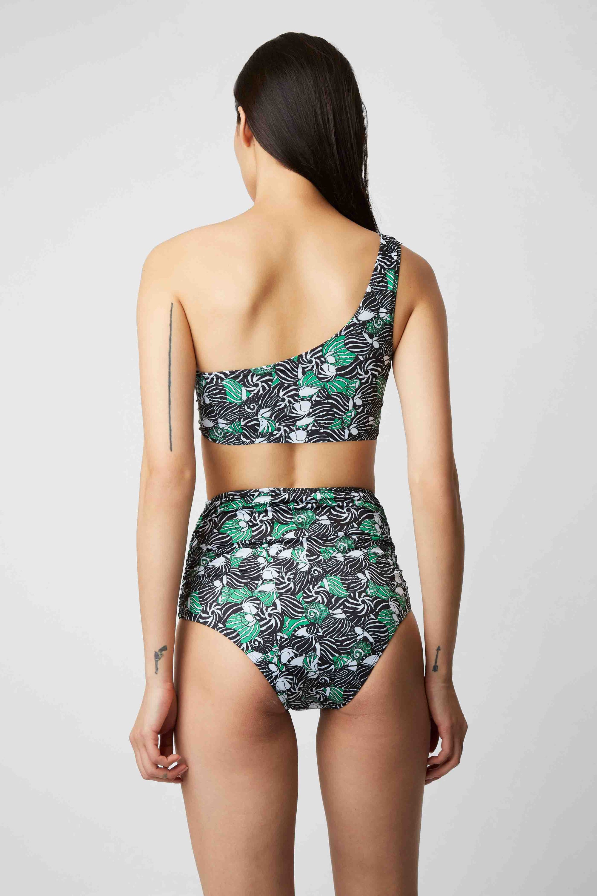 Bas de maillot Vito à motif coquillages - Vert Prairie