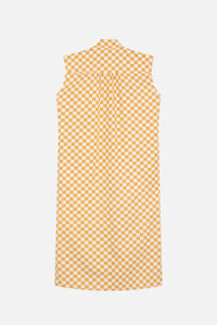 Dreamer chequered midi dress - Gold