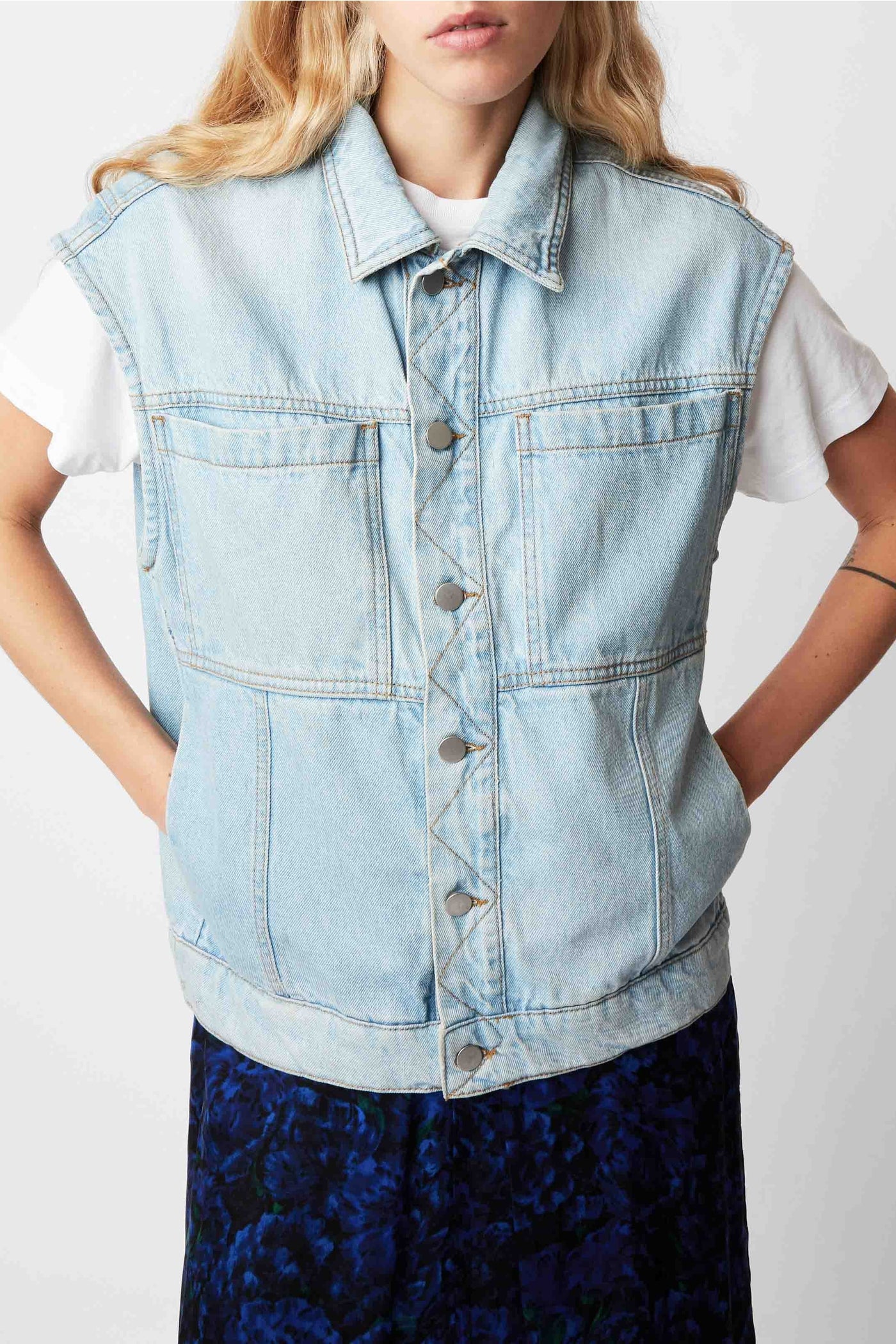 Veste Christie en denim - Ciel Washed