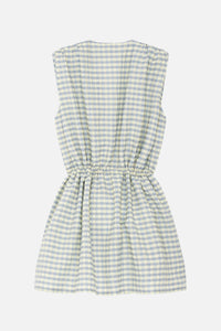 Robe courte Charly à carreaux - Ciel
