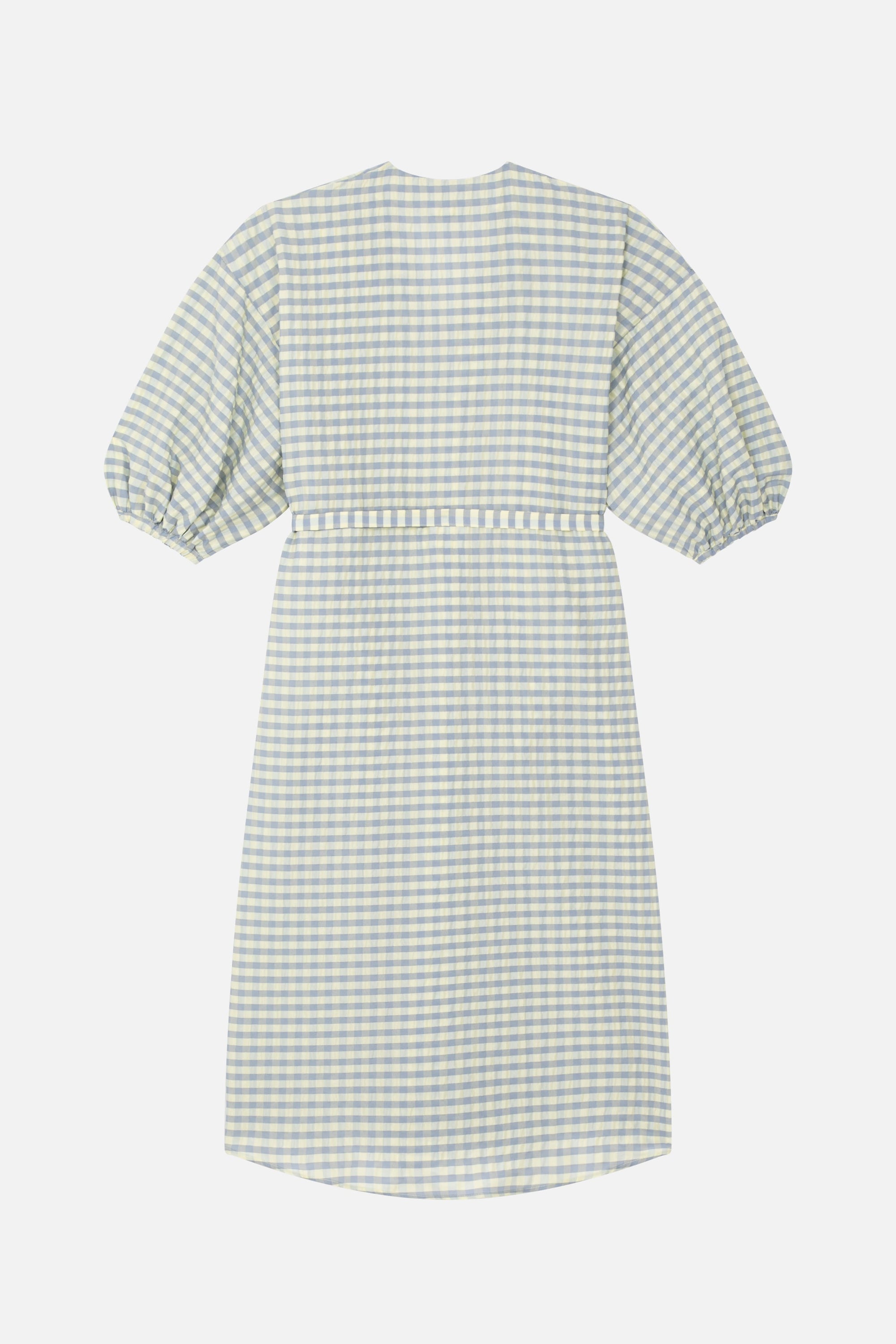 Robe midi Fine à carreaux - Ciel