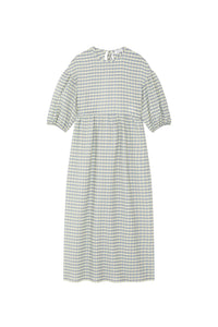 Robe longue Tams à carreaux - Ciel