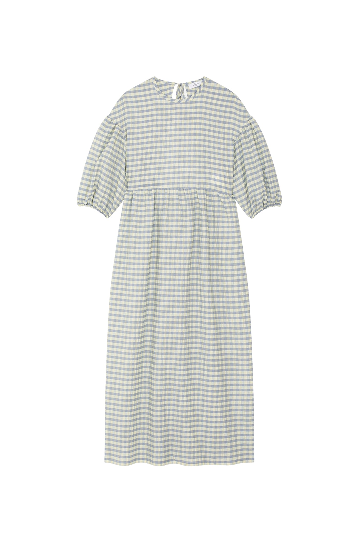 Robe longue Tams à carreaux - Ciel