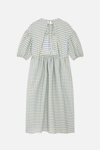 Robe longue Tams à carreaux - Ciel