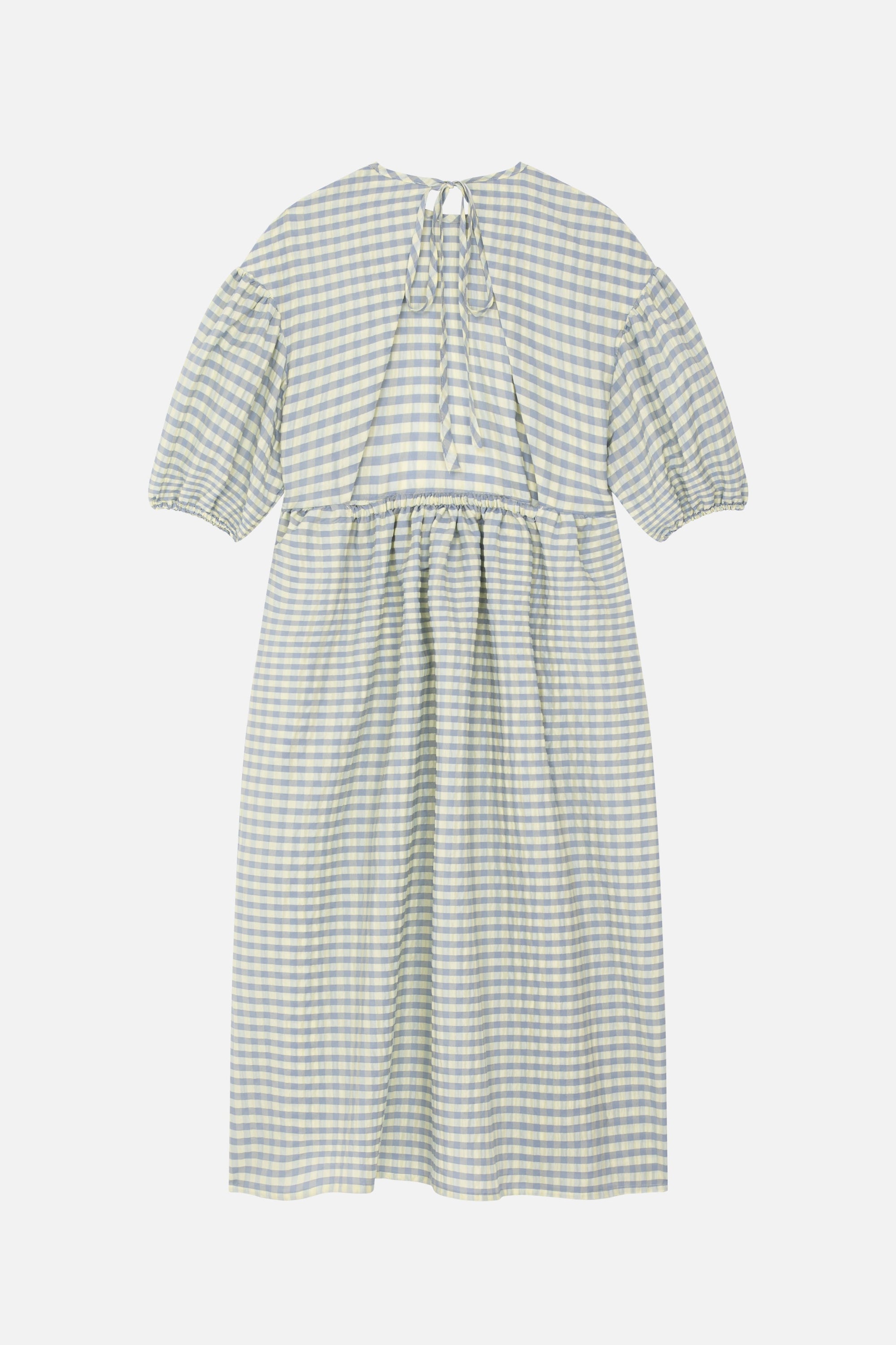 Robe longue Tams à carreaux - Ciel