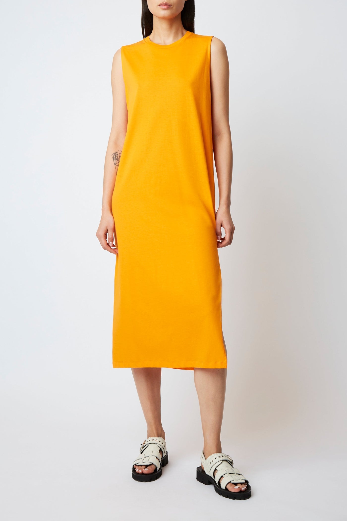Robe longue Frizzi en coton - Mandarine