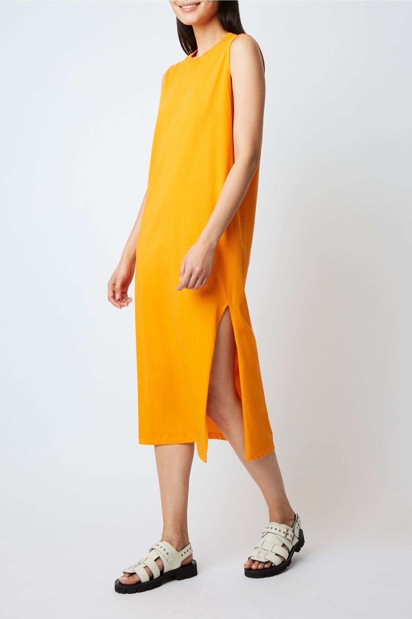 Robe longue Frizzi en coton - Mandarine