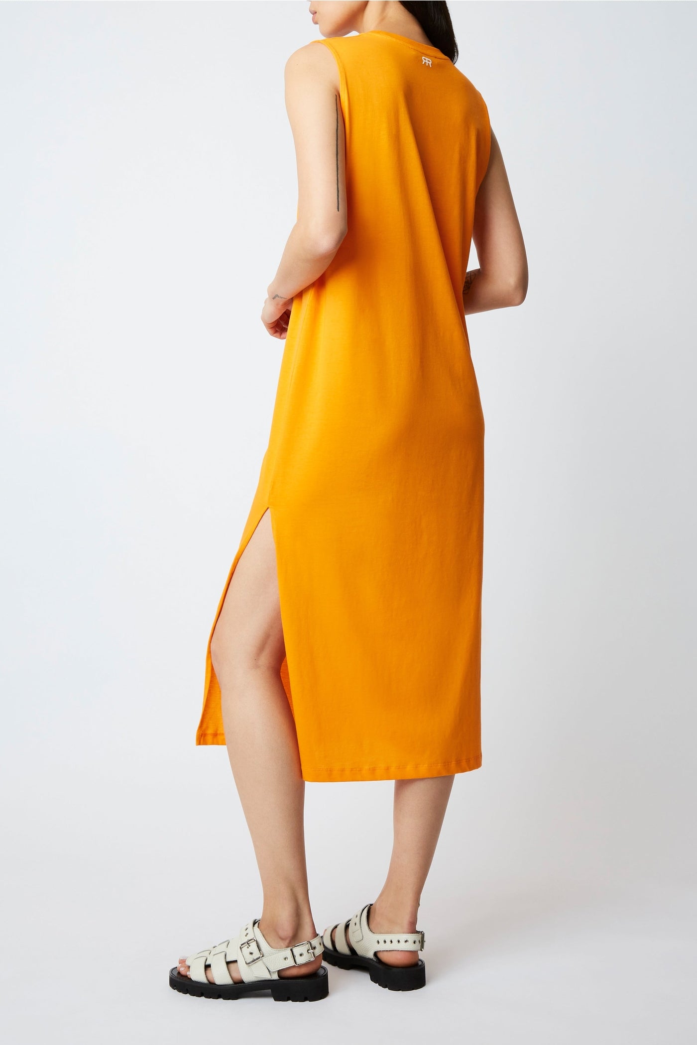 Robe longue Frizzi en coton - Mandarine