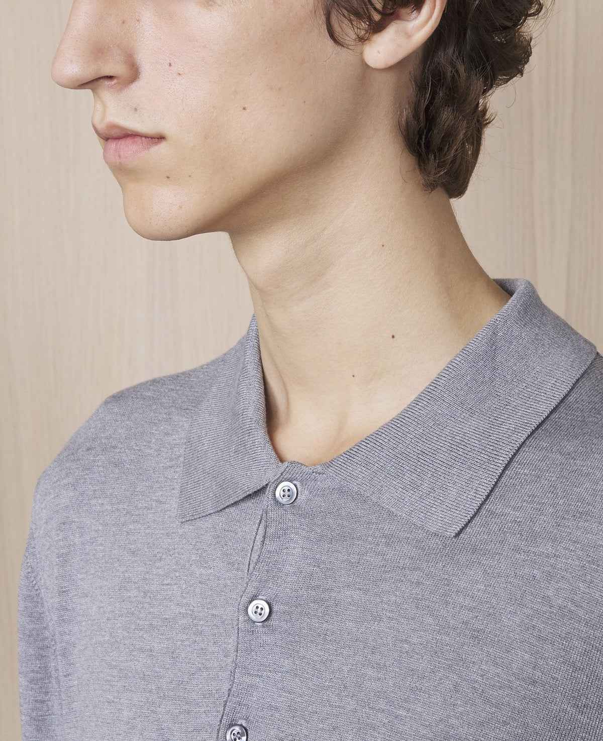 65 // Polo Brutus en coton - Mid Grey
