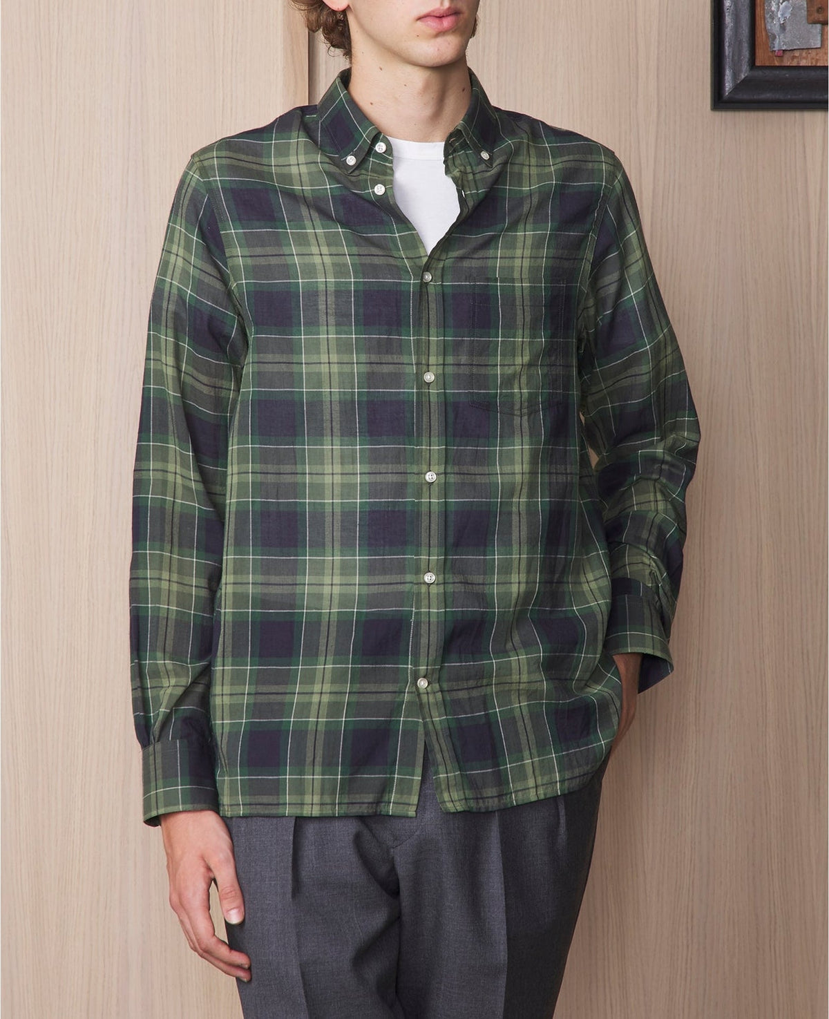 GREEN/MIDGREEN/NAVY // Chemise Arsene